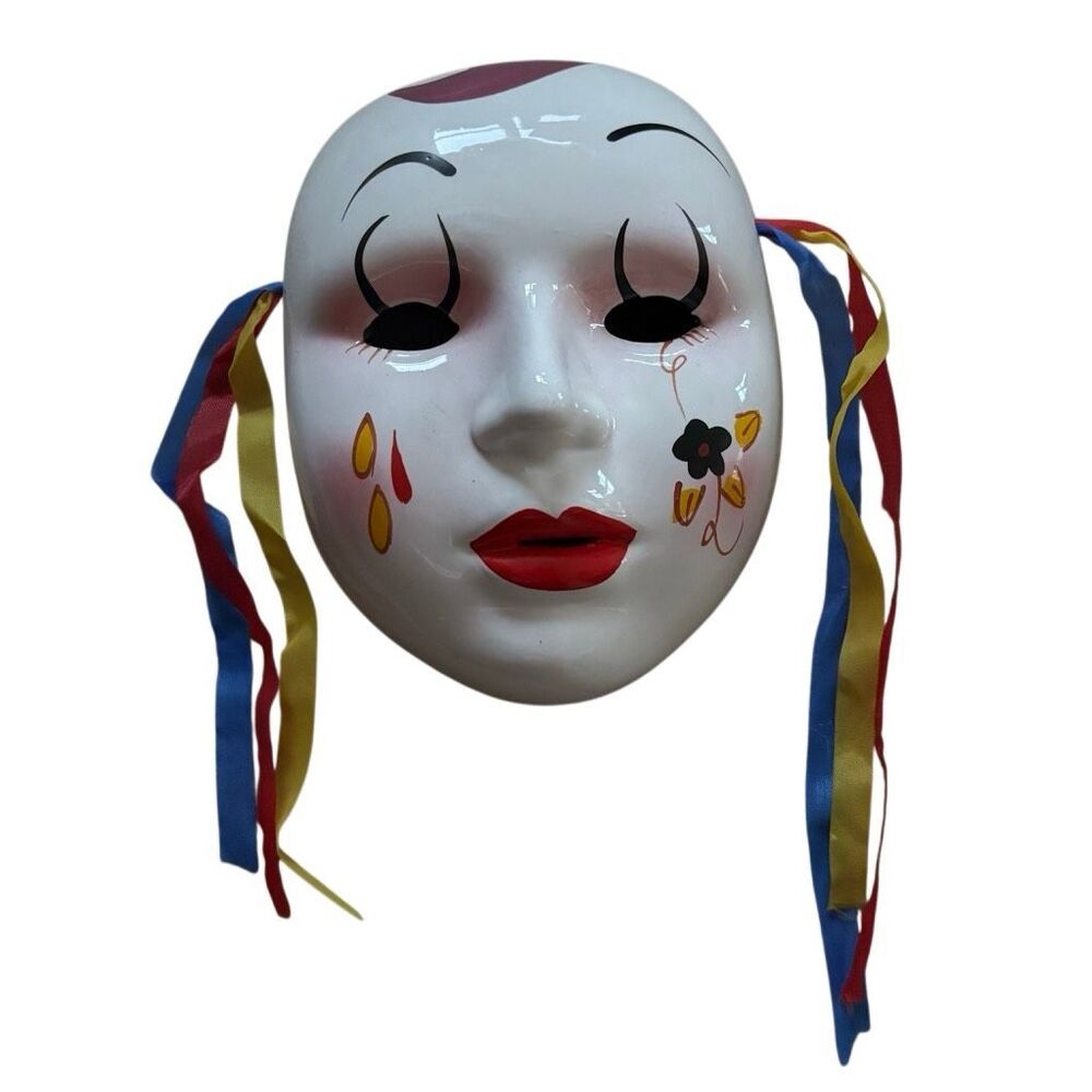 Ceramic Hand Painted 7” Mardi Gras Mask